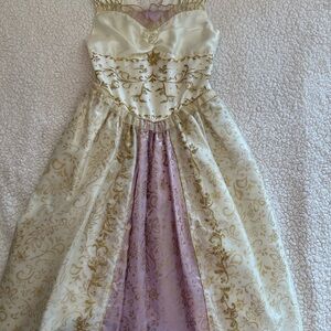 Disney Princess Rapunzel tangled movie Cream and Gold Formal Kids Dress